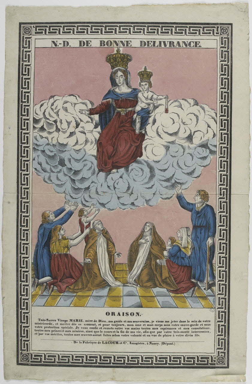 Hubert Jacques-Prosper-Stanislas,  Lacour Prosper (dit) imagerie ancienne N.-D. DE BONNE DELIVRANCE. Nancy 1834-1835 1965.75.759 Photo RMN-Grand Palais (Mucem)