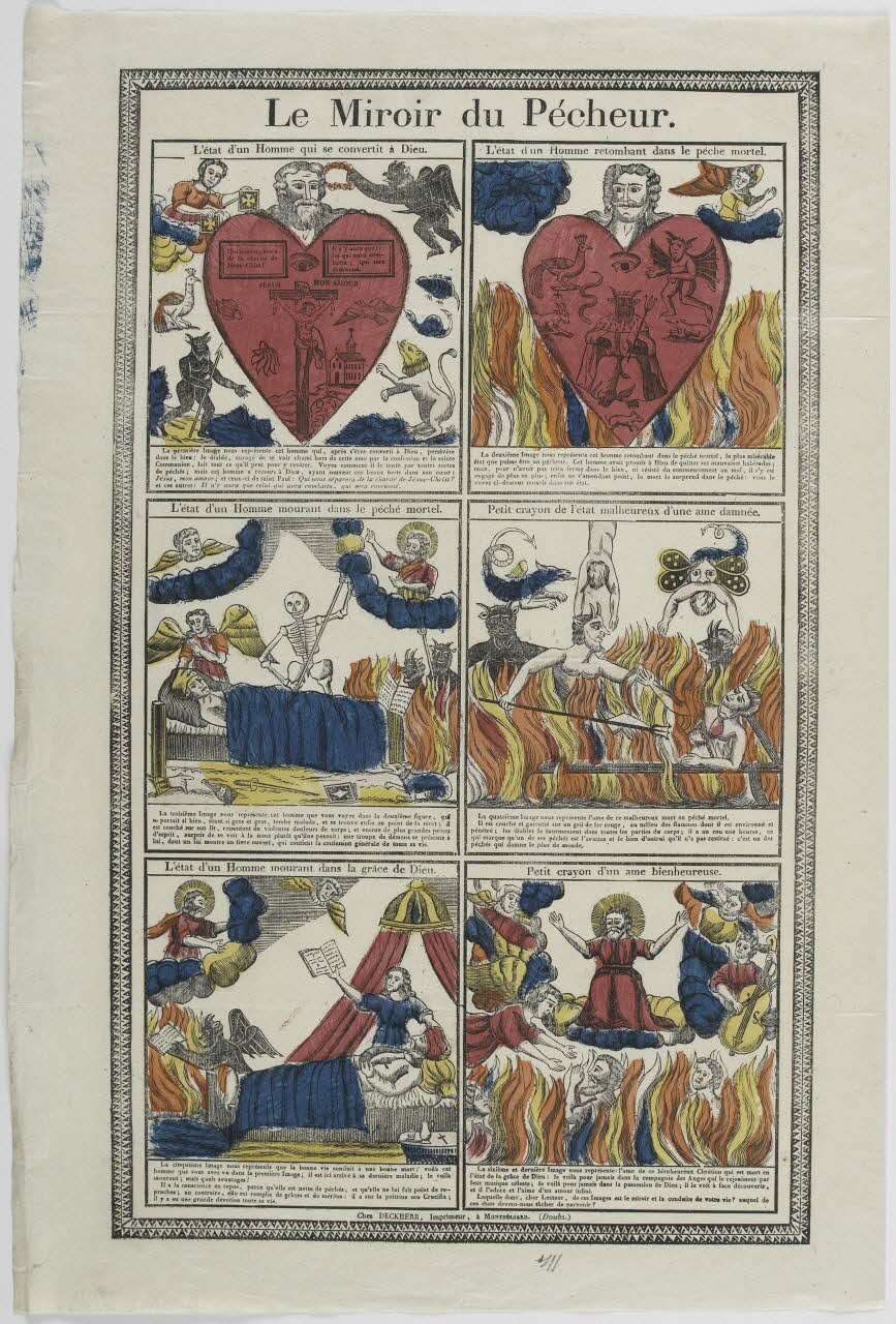 Théophile- Frédéric Deckherr imagerie ancienne Le Miroir du Pécheur. Montbéliard 1830-1837 1985.21.16 Photo RMN-Grand Palais (Mucem)