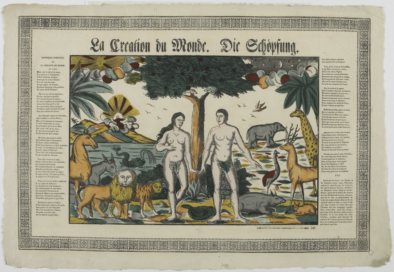 Boulay , Charles ; Jean-Pierre Clerc imagerie ancienne La Creation du Monde. Die Schöpfung. Belfort 1834-1842 1986.69.1 Photo RMN-Grand Palais (Mucem)