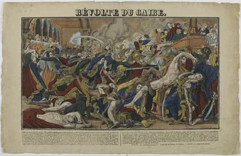 Jean-Baptiste Thiébault ; Hubert Jacques-Prosper-Stanislas,  Lacour Pr imagerie ancienne REVOLTE DU CAIRE. Nancy 1825-1835 1971.28.1 Photo RMN-Grand Palais (Mucem)