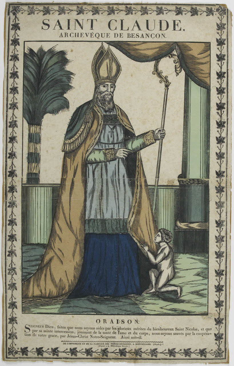 Théophile- Frédéric Deckherr imagerie ancienne SAINT CLAUDE.  ARCHEVEQUE DE BESANCON. Montbéliard 1830-1837 1977.80.47 Photo RMN-Grand Palais (Mucem)
