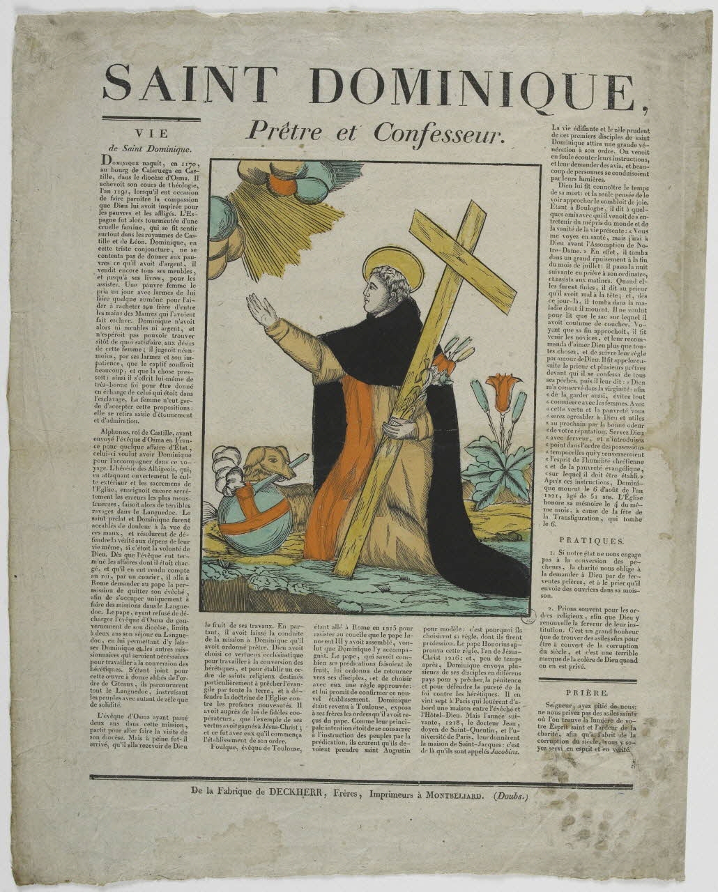 Théophile- Frédéric Deckherr ; Rodolphe Henri Deckherr imagerie ancienne SAINT DOMINIQUE,  Prêtre et Confesseur. Montbéliard 1813-1837 1953.12.34 Photo RMN-Grand Palais (Mucem)