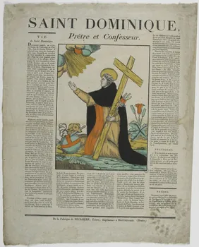 Théophile- Frédéric Deckherr ; Rodolphe Henri Deckherr imagerie ancienne SAINT DOMINIQUE,  Prêtre et Confesseur. Montbéliard 1813-1837 1953.12.34 Photo RMN-Grand Palais (Mucem)