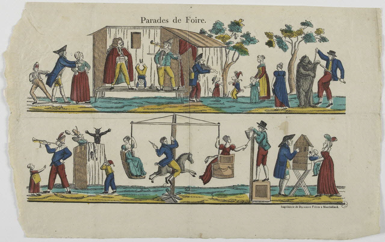 Théophile- Frédéric Deckherr ; Rodolphe Henri Deckherr imagerie ancienne Parades de Foire. Montbéliard 1810-1820 1953.12.36 Photo RMN-Grand Palais (Mucem)