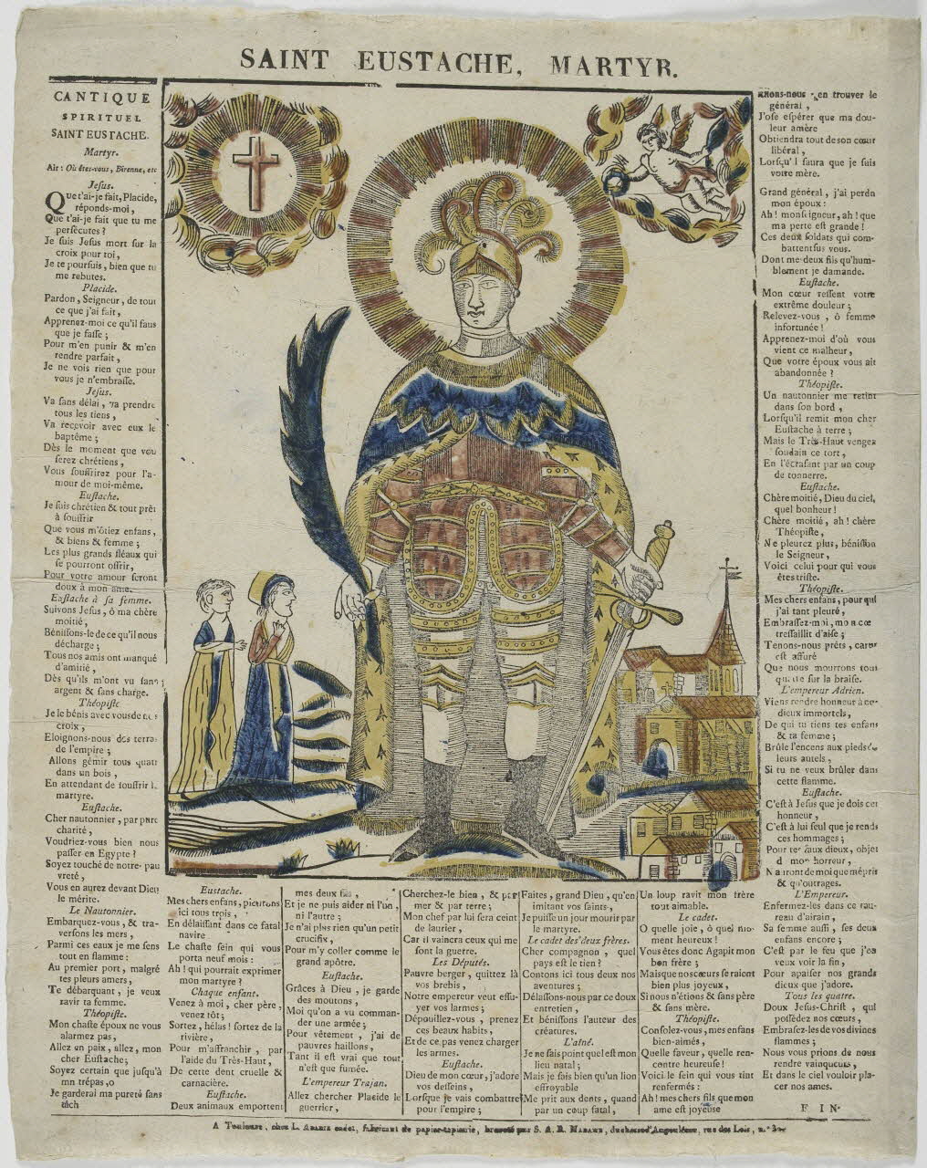 Louis Abadie imagerie ancienne SAINT EUSTACHE, MARTYR. Toulouse 1816-1823 1951.70.7 Photo RMN-Grand Palais (Mucem)