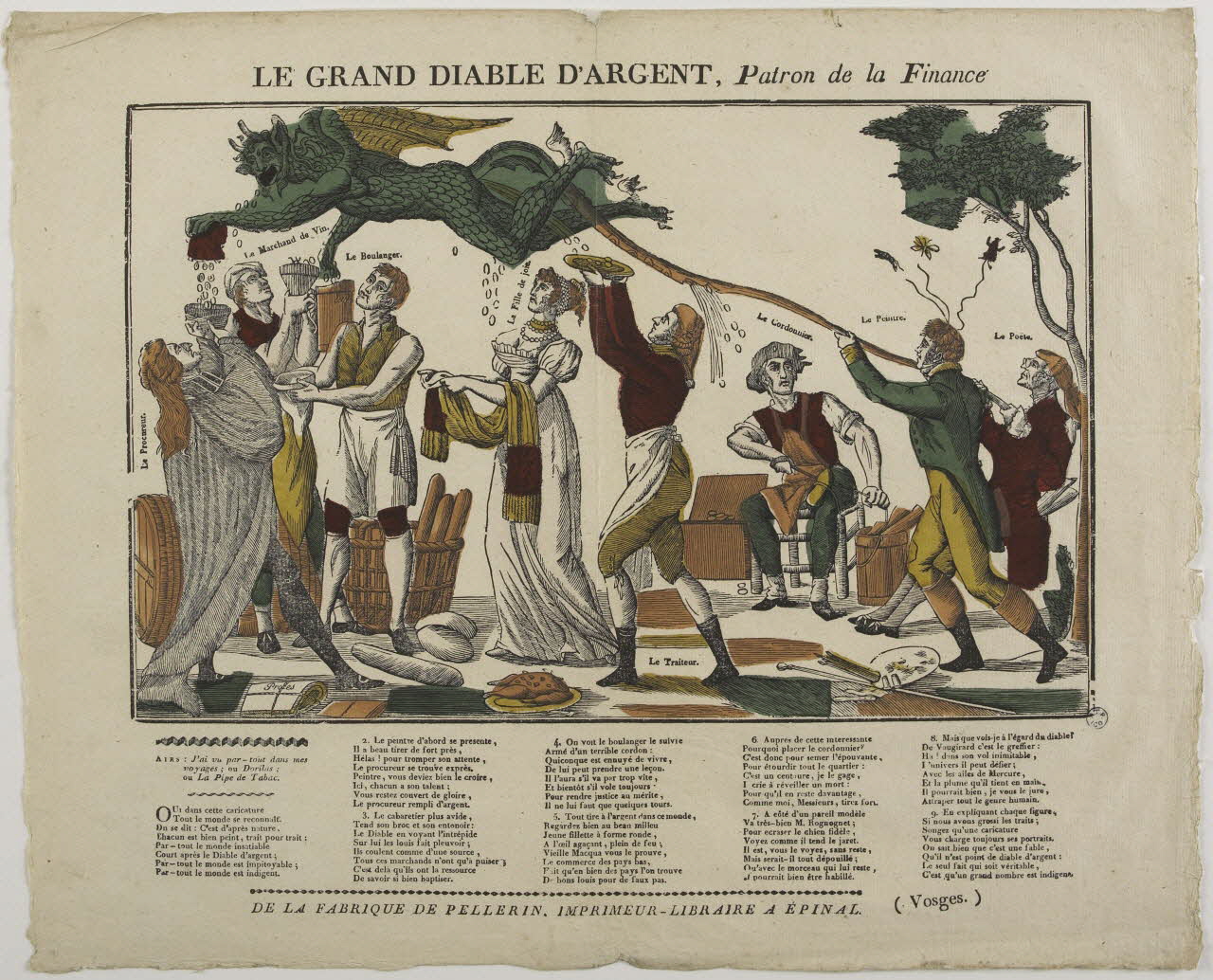 Jean-Charles Pellerin imagerie ancienne LE GRAND DIABLE D'ARGENT, Patron de la Finance Lorraine, France 1814 1965.75.309 Photo RMN-Grand Palais (Mucem)