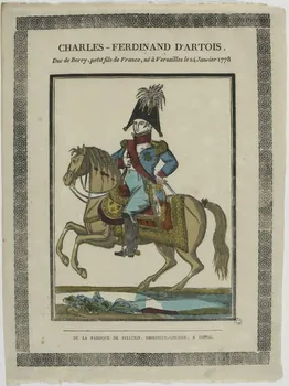 Jean-Charles Pellerin imagerie ancienne CHARLES-FERDINAND D'ARTOIS,  Duc de Berry, petit fils de France, né à Versailles le 24 Janvier 1778 Lorraine, France 1816 1965.75.299 Photo RMN-Grand Palais (Mucem)