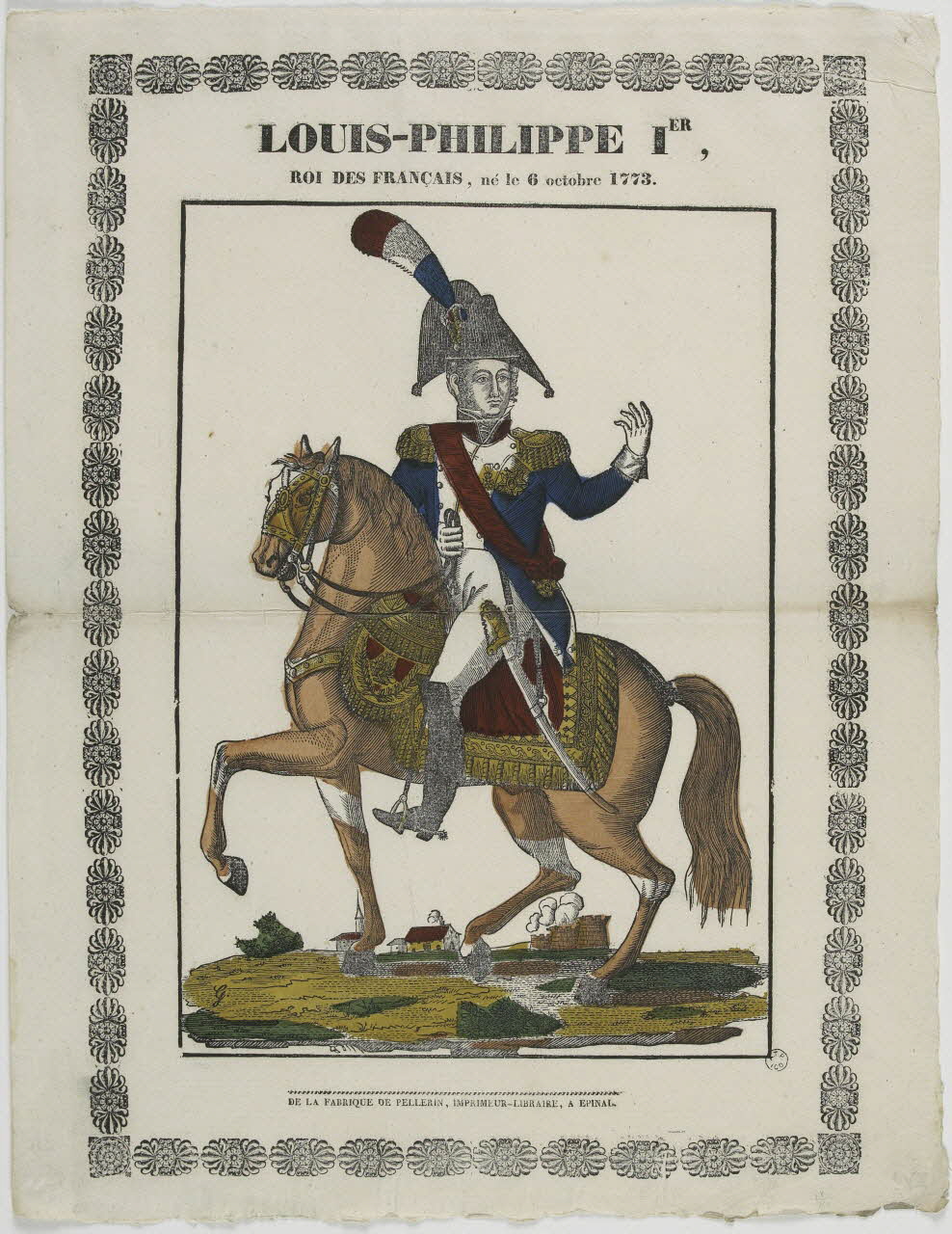 François Georgin ; Nicolas Pellerin ; Vadet Pierr imagerie ancienne LOUIS-PHILIPPE IER,  ROI DES FRANCAIS, né le 6 octobre 1773. Lorraine, France 1830 1965.75.303 Photo RMN-Grand Palais (Mucem)