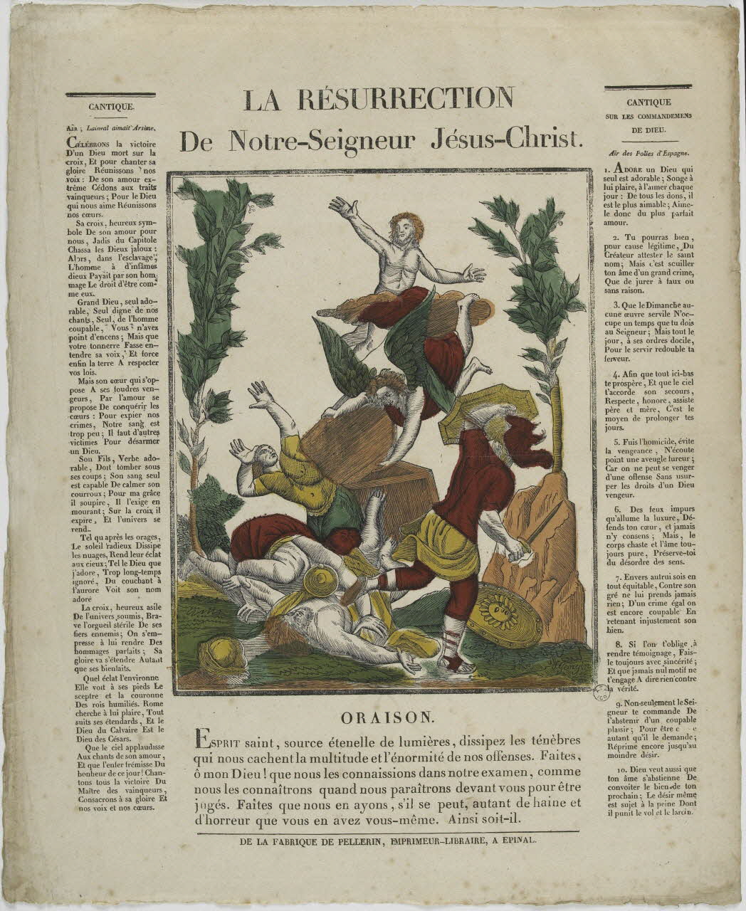 François Georgin ; Nicolas Pellerin ; Vadet Pierr imagerie ancienne LA RESURRECTION  De Notre-Seigneur Jésus-Christ. Lorraine, France 1821 1965.75.323 Photo RMN-Grand Palais (Mucem)
