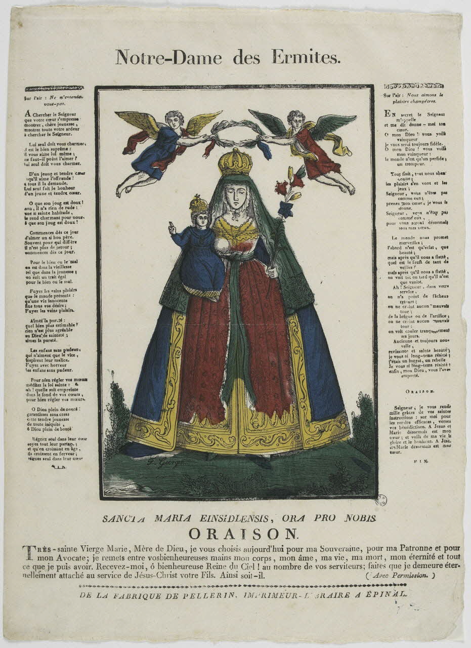 François Georgin ; Pellerin imagerie ancienne Notre-Dame des Ermites. Lorraine, France 1821 1965.75.329 Photo RMN-Grand Palais (Mucem)