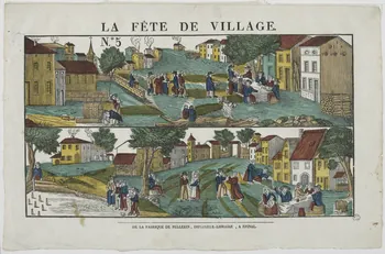 François Georgin ; Nicolas Pellerin ; Vadet Pierr imagerie ancienne LA FETE DE VILLAGE. Lorraine, France 1828 1965.75.369 Photo RMN-Grand Palais (Mucem)