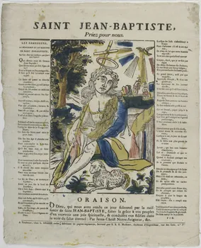 Louis Abadie imagerie ancienne SAINT JEAN-BAPTISTE,  Priez pour nous. Toulouse 1815-1824 1988.34.3 Photo RMN-Grand Palais (Mucem)