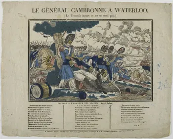 Louis Abadie imagerie ancienne LE GENERAL CAMBRONNE A WATERLOO,  ( Le Français meurt et ne se rend pas, ) Toulouse 1824-1829 1986.81.29 Photo RMN-Grand Palais (Mucem)