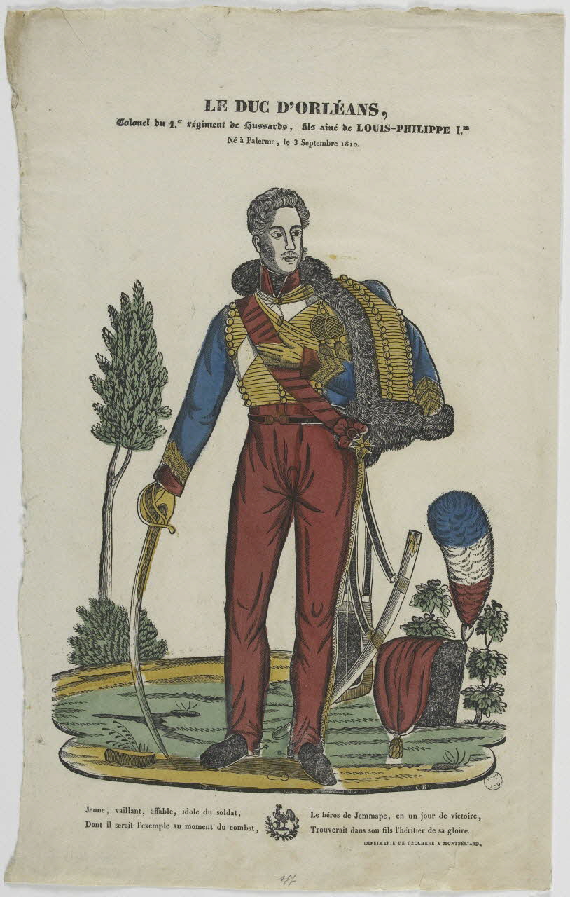 Boulay , Charles ; Théophile- Frédéric Deckherr ; Rodolphe Henri Deckherr estampe LE DUC D'ORLEANS Montbéliard 1837-1842 1985.21.14 Photo RMN-Grand Palais (Mucem)