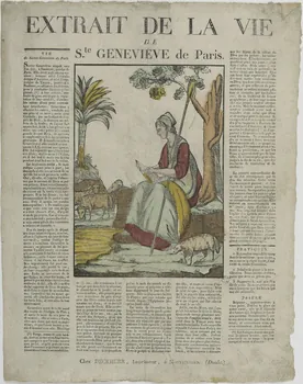 Théophile- Frédéric Deckherr ; Rodolphe Henri Deckherr imagerie ancienne EXTRAIT DE LA VIE  DE  Ste. GENEVIEVE de Paris. Montbéliard 1813-1837 1965.75.690 Photo RMN-Grand Palais (Mucem)