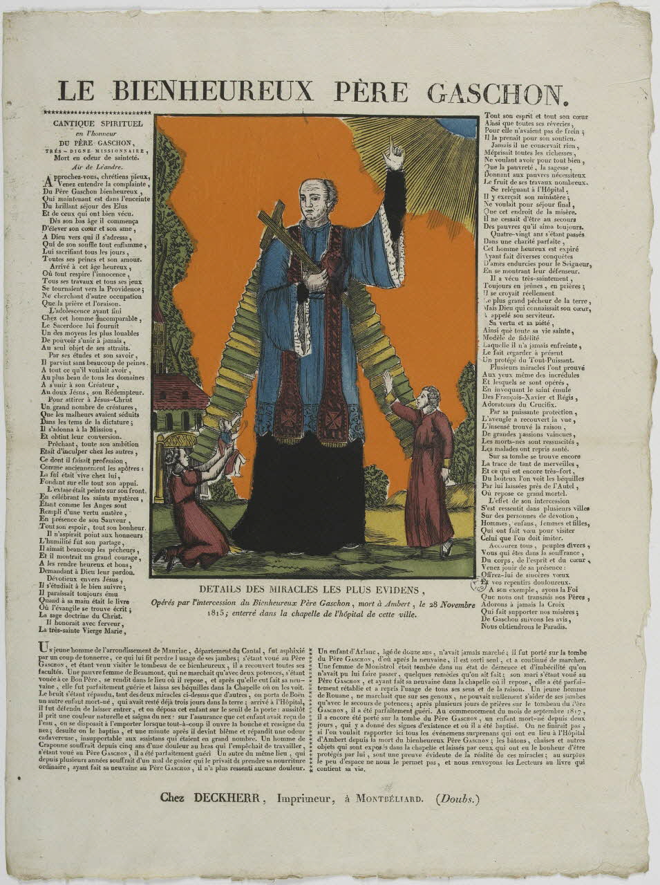 Théophile- Frédéric Deckherr ; Rodolphe Henri Deckherr imagerie ancienne LE BIENHEUREUX PERE GASCHON. Montbéliard 1813-1837 1965.75.692 Photo RMN-Grand Palais (Mucem)