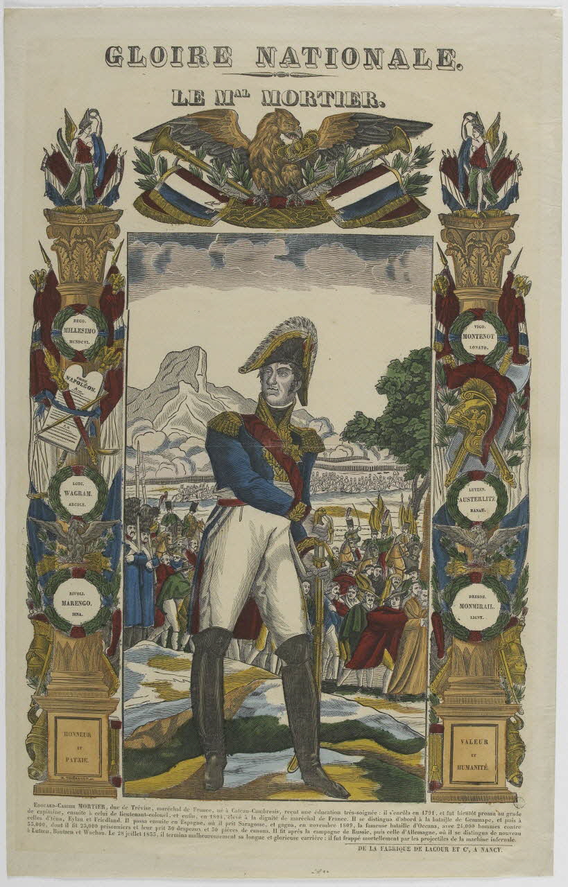 Jean-Baptiste Thiébault ; Hubert Jacques-Prosper-Stanislas,  Lacour Pr imagerie ancienne GLOIRE NATIONALE.  LE MAL MORTIER. Nancy 1835-1836 1955.9.1 Photo RMN-Grand Palais (Mucem)