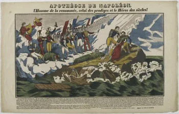 Jean-Baptiste Thiébault ; Hubert Jacques-Prosper-Stanislas,  Lacour Pr imagerie ancienne APOTHEOSE DE NAPOLEON.  l'Homme de la renommée, celui des prodiges et le Héros des siècles ! Nancy 1832 1962.69.1 Photo RMN-Grand Palais (Mucem)