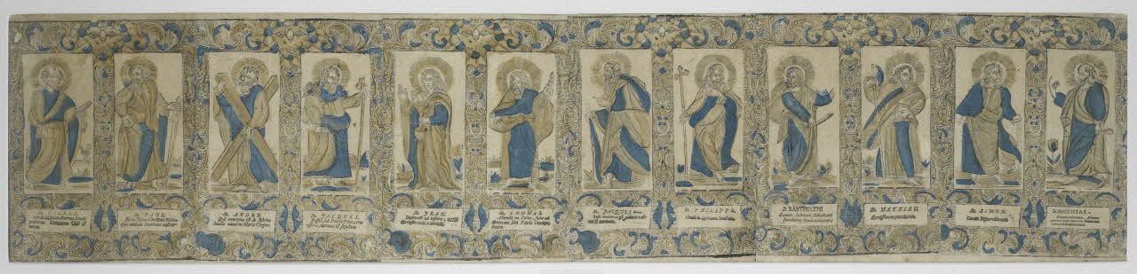 Didier Jean-Charles I imagerie ancienne Frise des douze apôtres Lorraine, France 1755-1765 1946.122.1 Photo RMN-Grand Palais (Mucem)