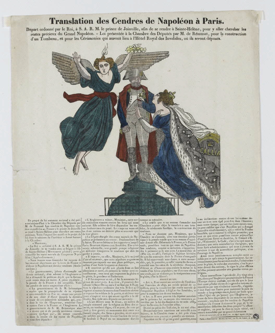 Antoine Chassaignon canard Translation des Cendres de Napoléon à Paris. France 1840 1944.12.2 Photo RMN-Grand Palais (Mucem)