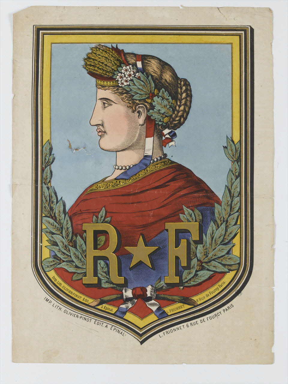 Olivier-Pinot estampe Allégorie de la République Française Lorraine, France 1875-1888 1950.21.442 Photo RMN-Grand Palais (Mucem) / Gérard Blot