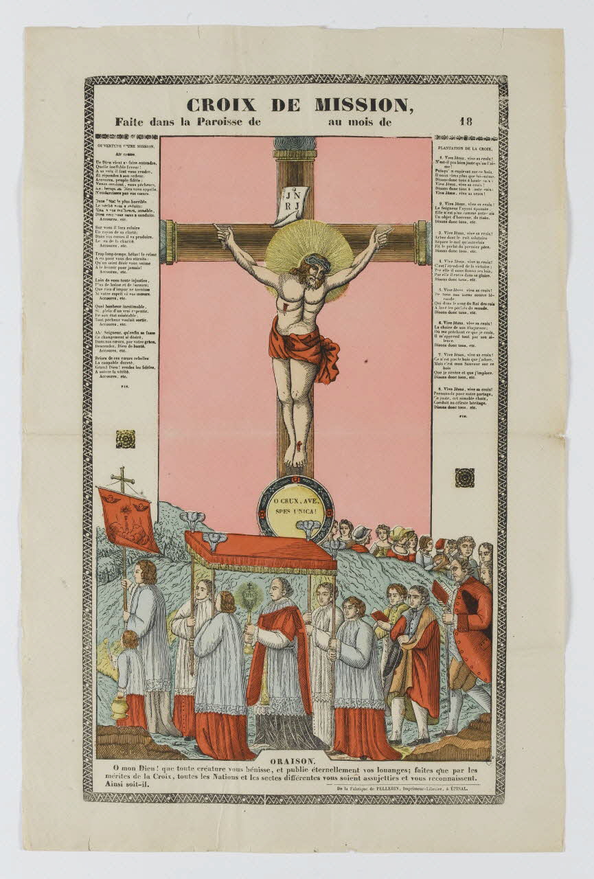 François Georgin ; Pellerin estampe CROIX DE MISSION, Lorraine, France 1837 1950.21.463 Photo RMN-Grand Palais (Mucem)