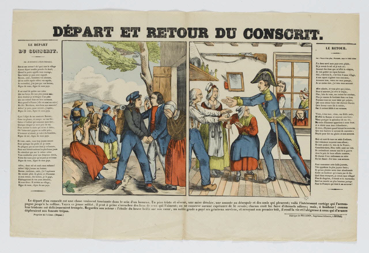 Pellerin à compartiments (1x2) DEPART ET RETOUR DU CONSCRIT. Lorraine, France 1837-1840 1950.21.496 Photo RMN-Grand Palais (Mucem)
