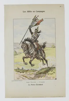 Chartier H. ; Lasnier A. élément d'ensemble Les Alliés en Campagne  ARMEE FRANCAISE. - CUIRASSIER  Le Porte-Etendard Paris 1914 1950.39.1911  Photo RMN-Grand Palais (Mucem)