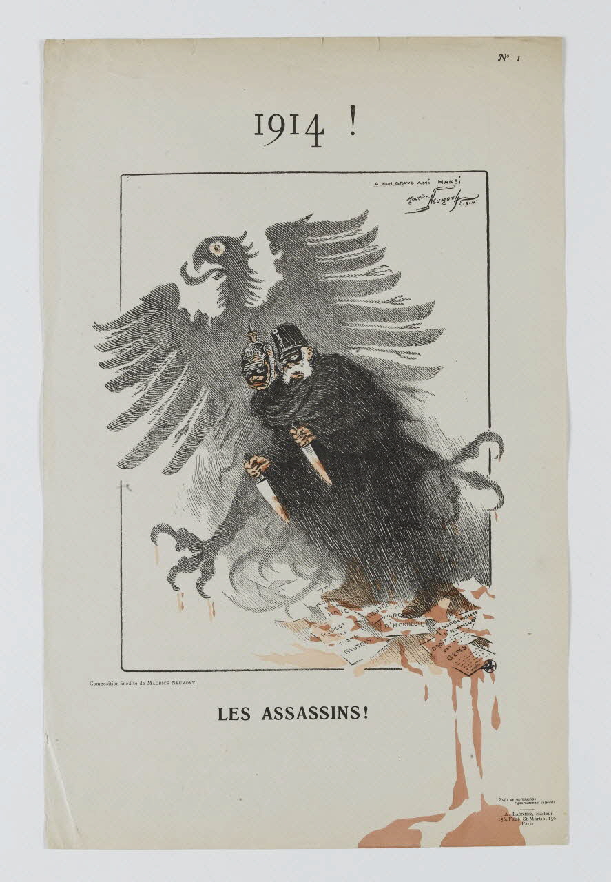 Neumont Maurice Louis Henri ; Lasnier A. élément d'ensemble 1914 !  LES ASSASSINS ! Paris 1914 1950.39.1915 Photo RMN-Grand Palais (Mucem)