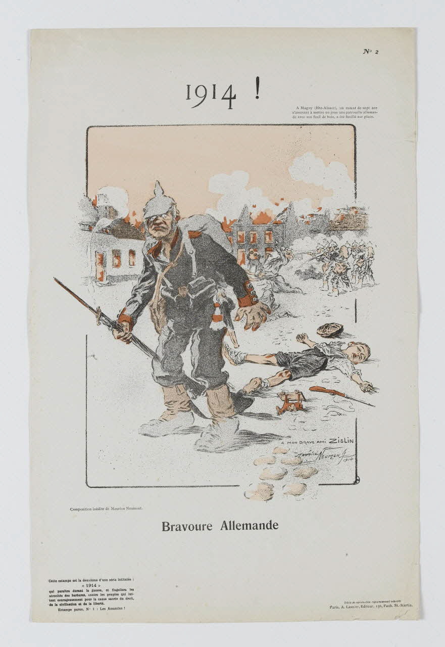 Neumont Maurice Louis Henri ; Lasnier A. élément d'ensemble 1914 !  Bravoure Allemande Paris 1914 1950.39.1916 Photo RMN-Grand Palais (Mucem)