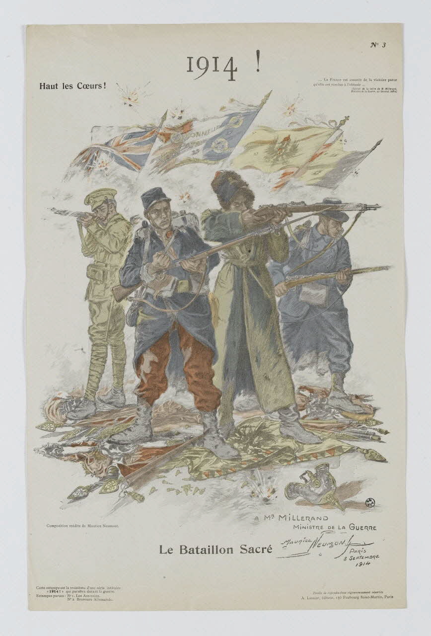 Neumont Maurice Louis Henri ; Lasnier A. élément d'ensemble 1914 !  Le Bataillon Sacré Paris 1914 1950.39.1917 Photo RMN-Grand Palais (Mucem)