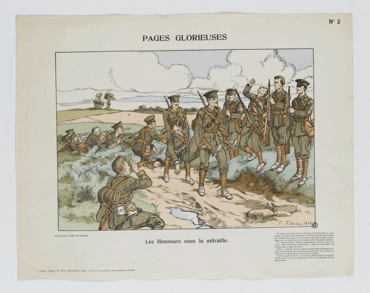 Fabiano Fabien ; Lasnier A. estampe PAGES GLORIEUSES Paris 1914 1950.39.1931 Photo RMN-Grand Palais (Mucem)