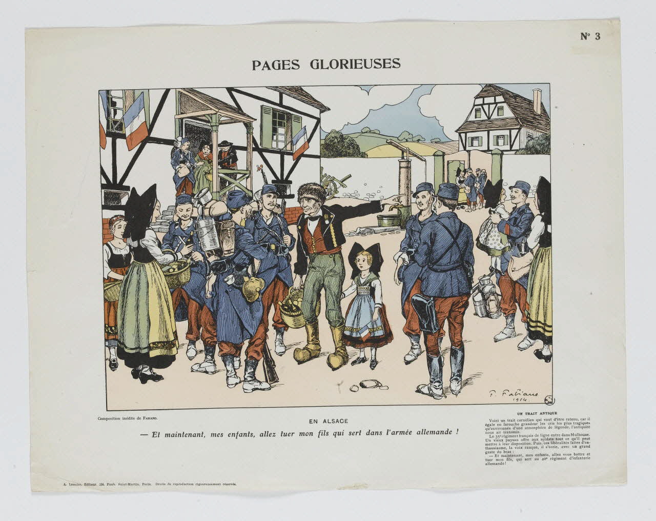 Fabiano Fabien ; Lasnier A. estampe PAGES GLORIEUSES Paris 1914 1950.39.1932 Photo RMN-Grand Palais (Mucem)