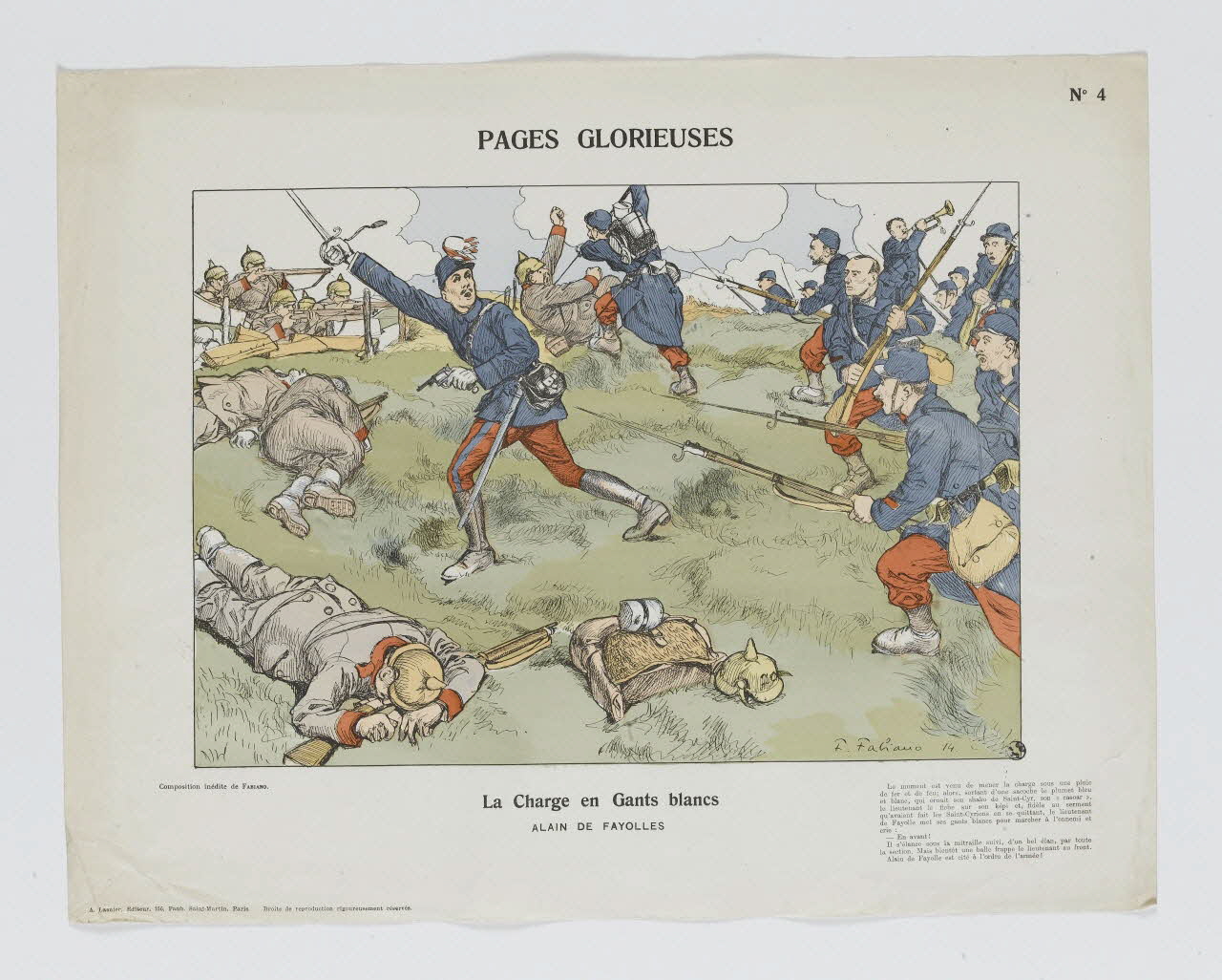 Fabiano Fabien ; Lasnier A. estampe PAGES GLORIEUSES Paris 1914 1950.39.1933 Photo RMN-Grand Palais (Mucem)