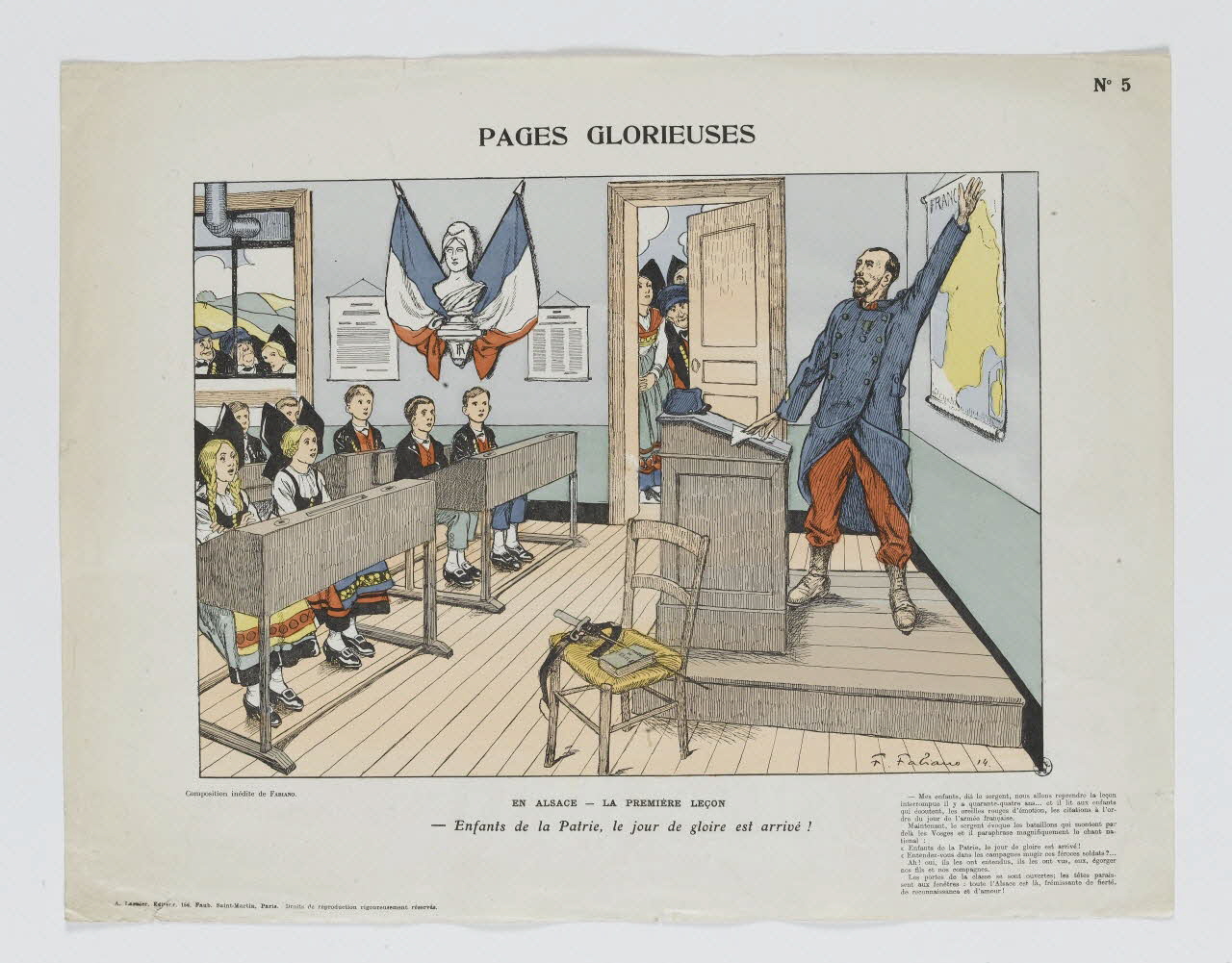 Fabiano Fabien ; Lasnier A. estampe PAGES GLORIEUSES Paris 1914 1950.39.1934 Photo RMN-Grand Palais (Mucem)