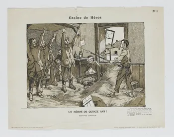 Fabiano Fabien ; Lasnier A. estampe Graine de Héros  UN HEROS DE QUINZE ANS ! Paris 1914 1950.39.1936 Photo RMN-Grand Palais (Mucem)