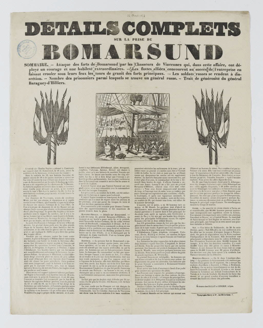 Gaittet canard DETAILS COMPLETS  SUR LA PRISE DE  BOMARSUND Paris 1854 1950.39.839 Photo RMN-Grand Palais (Mucem)
