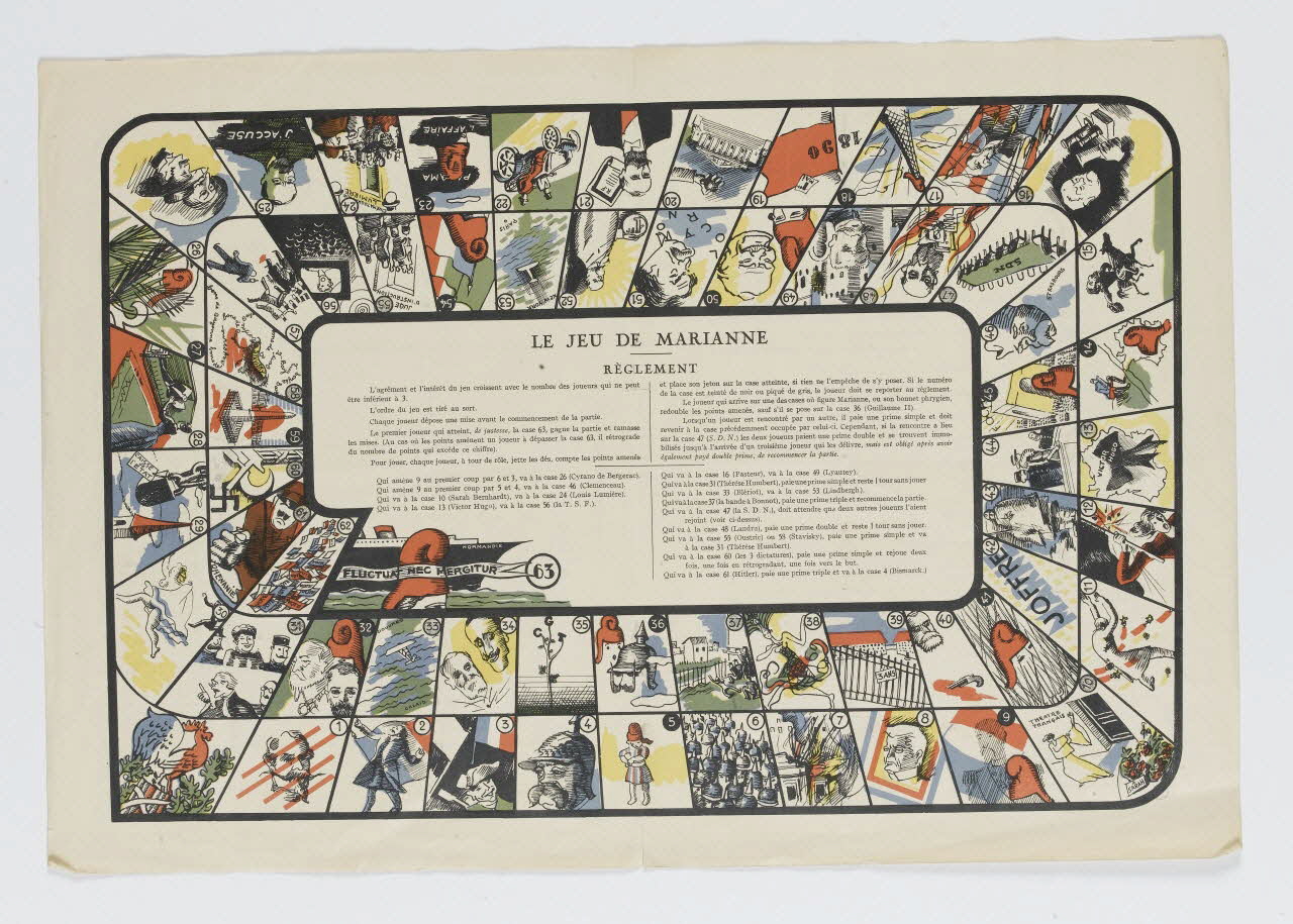 Paul Colin ; Le Figaro ; Imprimerie du Figaro jeu de l'oie LE JEU DE MARIANNE lle-de-France, France 1936 1950.9.226 Photo RMN-Grand Palais (Mucem)