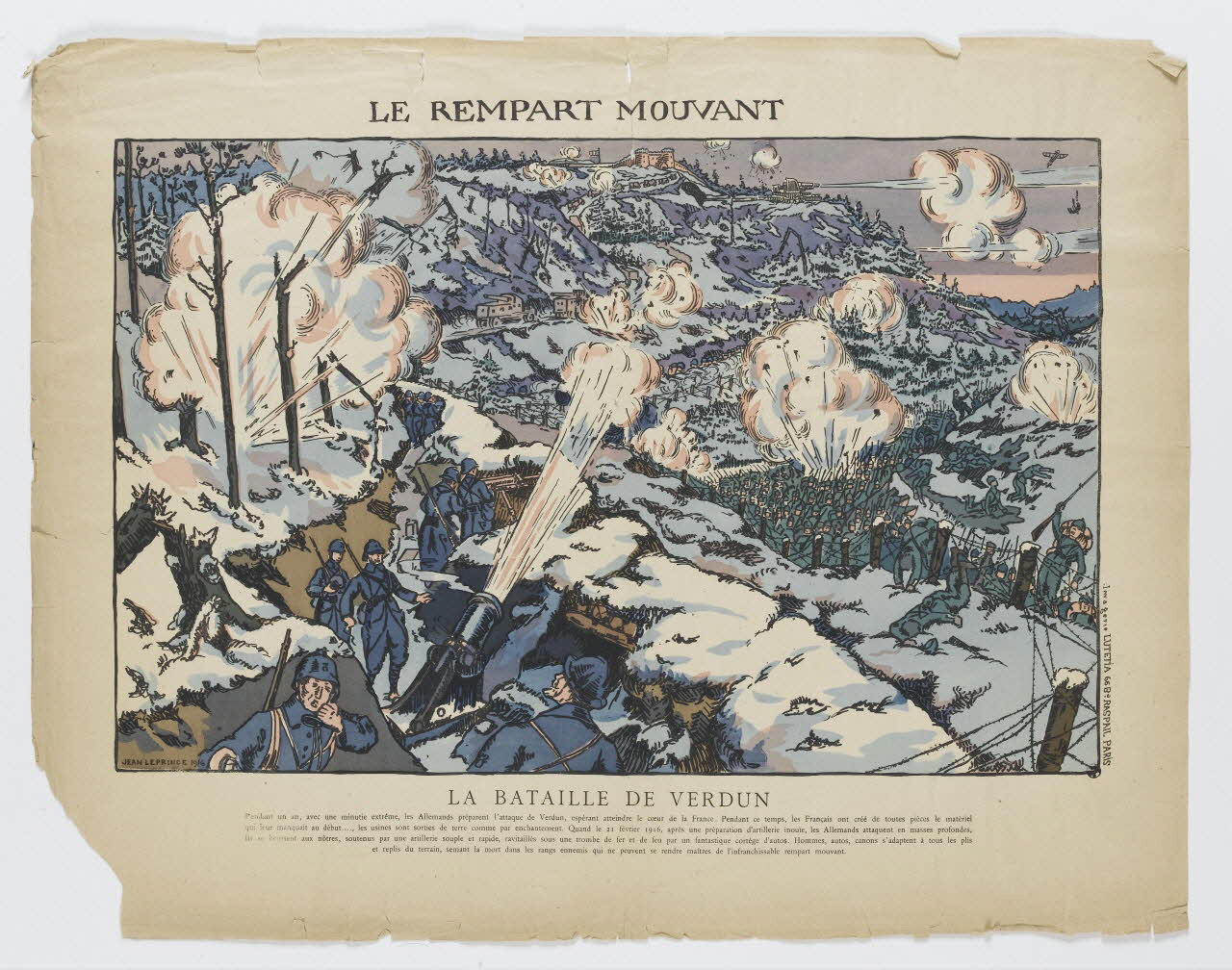 Leprince Jean ; Lutétia estampe LE REMPART MOUVANT Ile-de-France, France 1916 1950.39.1965 Photo RMN-Grand Palais (Mucem)