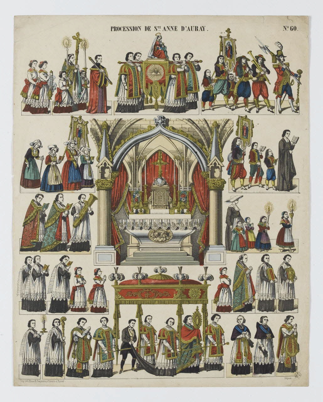 Pinot et Sagaire estampe PROCESSION DE Ste ANNE D'AURAY. Lorraine, France 1860-1972 1953.86.209 Photo RMN-Grand Palais (Mucem)