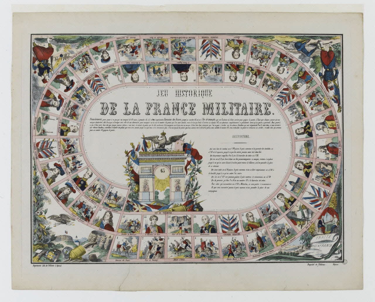 estampe JEU HISTORIQUE  DE LA FRANCE MILITAIRE. 1953.86.2857 Photo RMN-Grand Palais (Mucem)