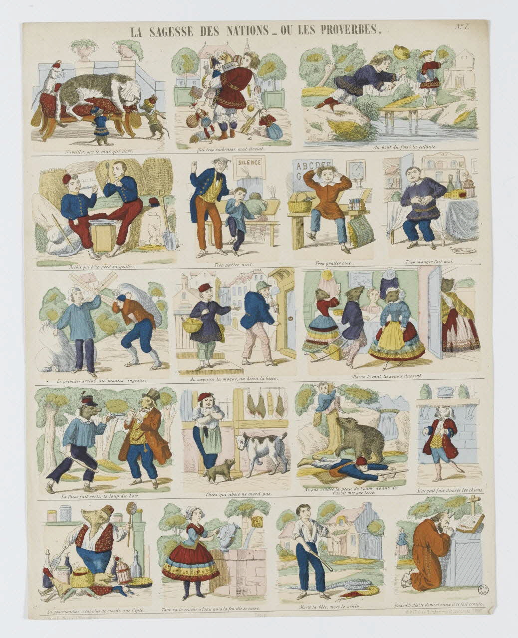 Jean-Frédéric Wentzel à compartiments (18) LA SAGESSE DES NATIONS-OU LES PROVERBES. Wissembourg 1869 1953.86.4142 Photo RMN-Grand Palais (Mucem)