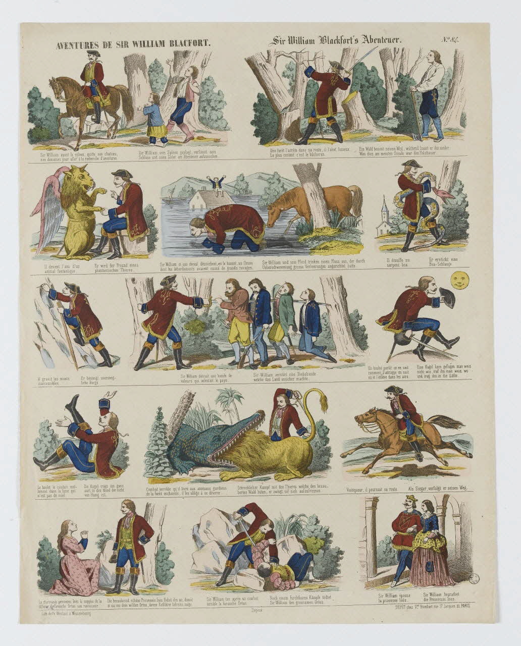 Jean-Frédéric Wentzel à compartiments (14) AVENTURES DE SIR WILLIAM BLACFORT. Wissembourg 1869 1953.86.4147 Photo RMN-Grand Palais (Mucem)