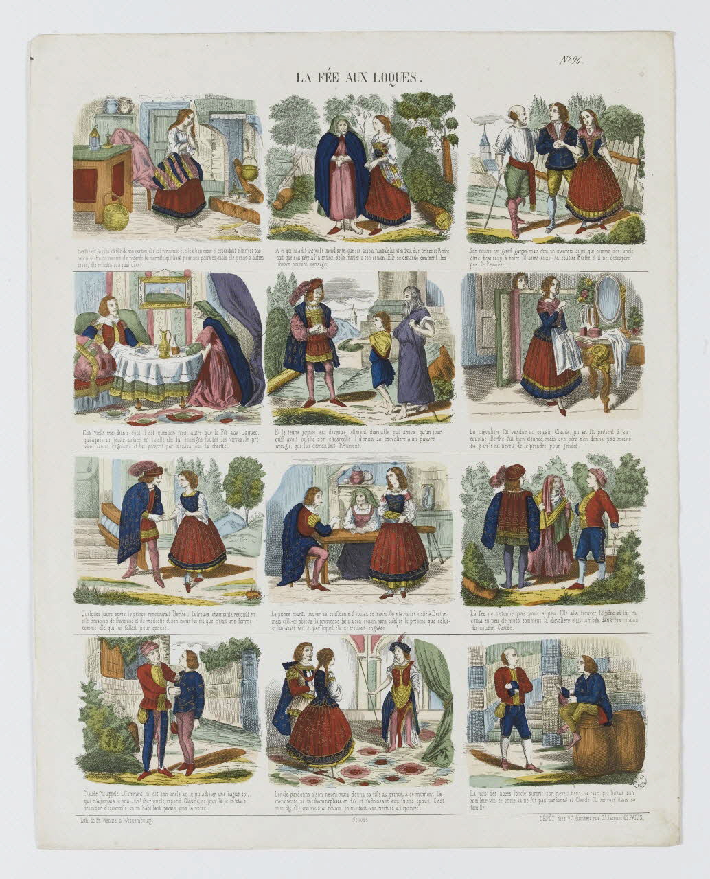 Jean-Frédéric Wentzel à compartiments (3x4) LA FEE AUX LOQUES. Wissembourg 1869 1953.86.4149 Photo RMN-Grand Palais (Mucem)