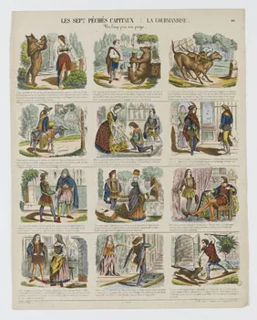 Jean-Frédéric Wentzel à compartiments (3x4) LES SEPT PECHES CAPITAUX : LA GOURMANDISE. Wissembourg 1869 1953.86.4150 Photo RMN-Grand Palais (Mucem)