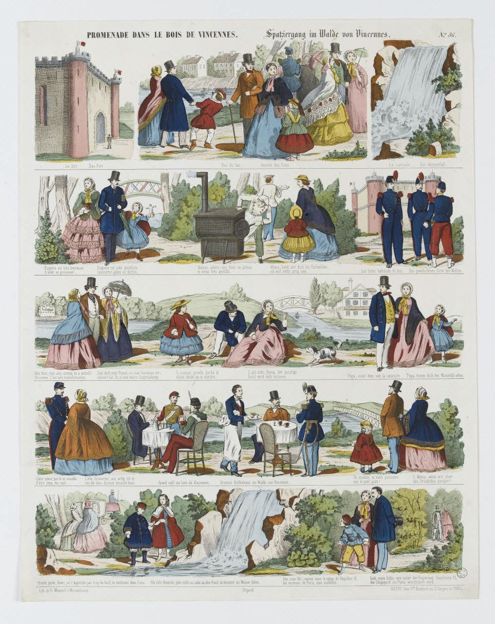 Jean-Frédéric Wentzel estampe PROMENADE DANS LE BOIS DE VINCENNES. Wissembourg 1852-1869 1953.86.4638 Photo RMN-Grand Palais (Mucem)