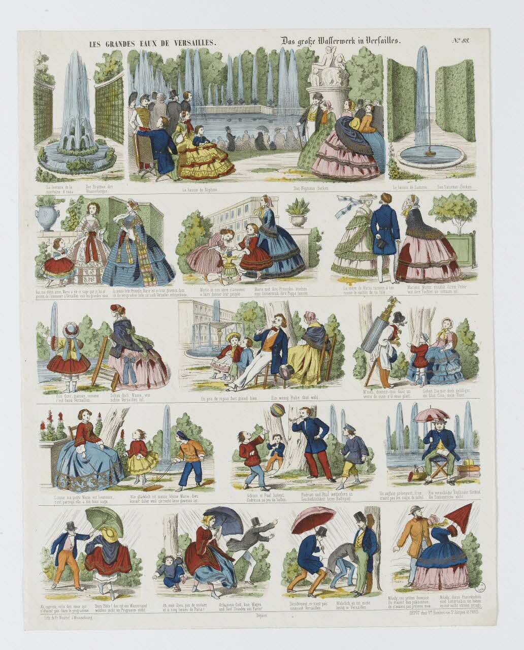 Jean-Frédéric Wentzel à compartiments (3x5) LES GRANDES EAUX DE VERSAILLES. Wissembourg 1869 1953.86.4640 Photo RMN-Grand Palais (Mucem)