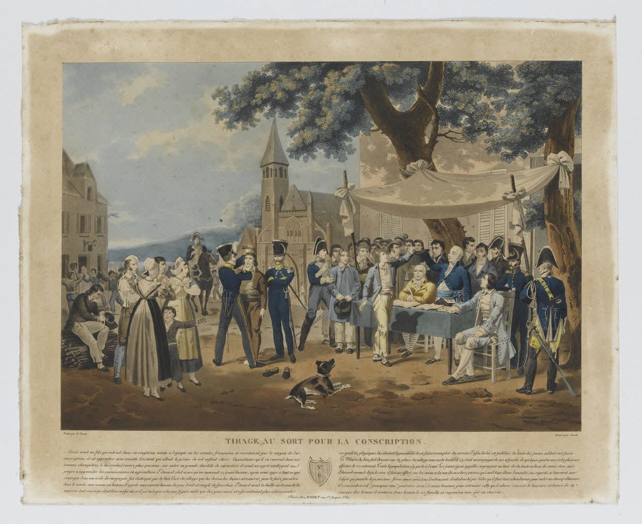 Le Comte ; Jaset ; Basset. Paris estampe TIRAGE AU SORT POUR LA CONSCRIPTION. Paris 1805-1849 1956.11.1 Photo RMN-Grand Palais (Mucem) / Gérard Blot