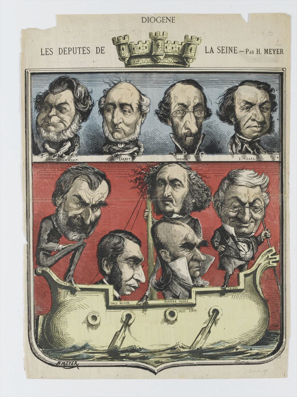 Mayer Henri ; Gillot Firmin illustration de presse DIOGENE  LES DEPUTES DE LA SEINE Paris 1867 1957.175.272 Photo RMN-Grand Palais (Mucem)