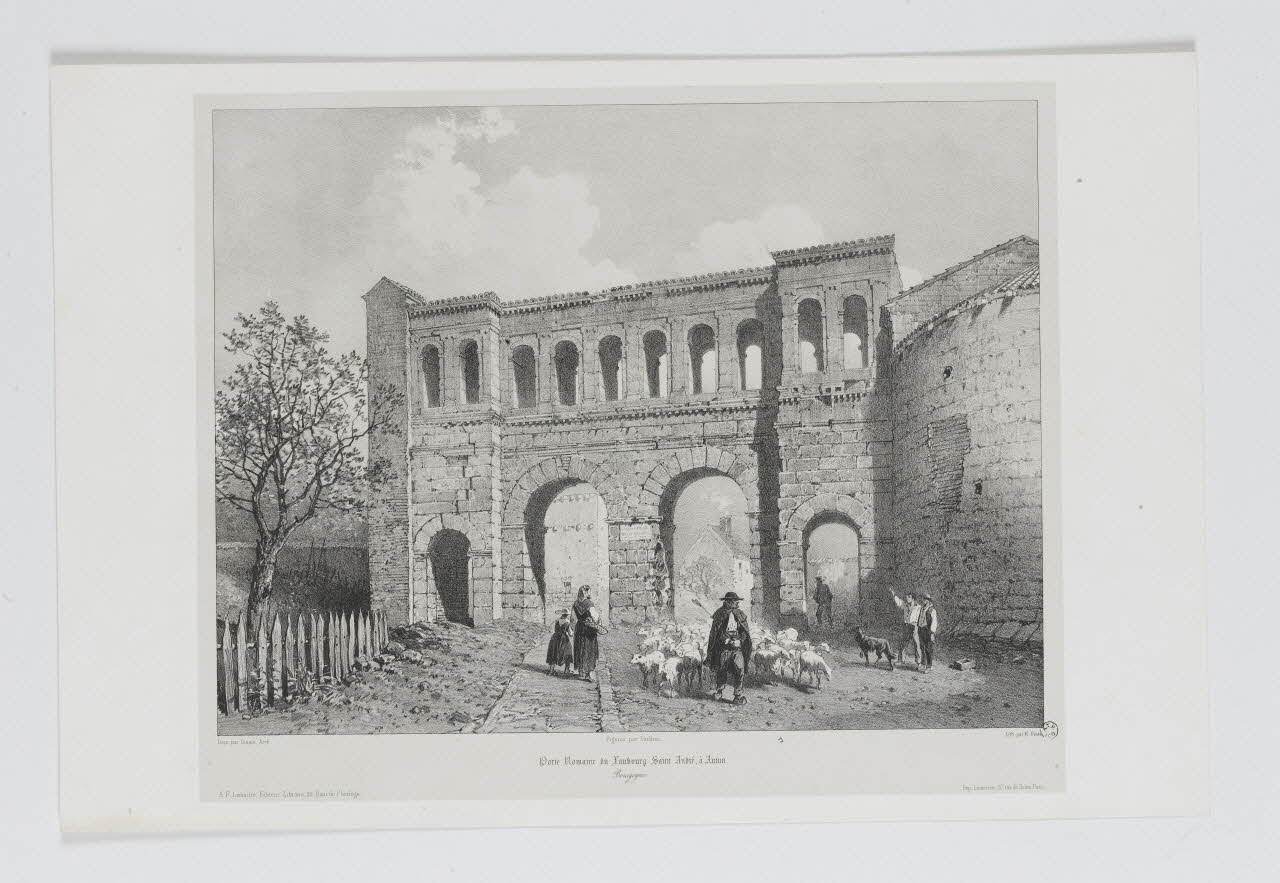 estampe Porte Romaine du Faubourg Saint André, à Autun. 1962.17.6 Photo RMN-Grand Palais (Mucem)